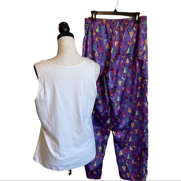 Cabernet by Sleep Sense Sleeveless Top and Satin Bottom Christmas Pajamas - Picture 10 of 10